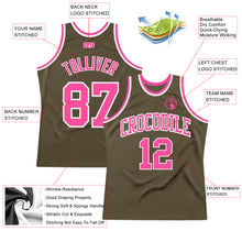 Laden Sie das Bild in den Galerie-Viewer, Custom Olive Pink-White Authentic Throwback Salute To Service  Basketball Jersey
