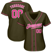 Laden Sie das Bild in den Galerie-Viewer, Custom Olive Pink-White Authentic Salute To Service Baseball Jersey
