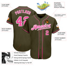 Laden Sie das Bild in den Galerie-Viewer, Custom Olive Pink-White Authentic Salute To Service Baseball Jersey
