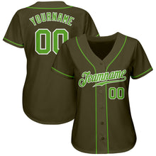 Laden Sie das Bild in den Galerie-Viewer, Custom Olive Neon Green-White Authentic Salute To Service Baseball Jersey
