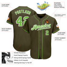 Laden Sie das Bild in den Galerie-Viewer, Custom Olive Neon Green-White Authentic Salute To Service Baseball Jersey
