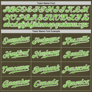 Custom Olive Neon Green-White Authentic Salute To Service Baseball Jersey