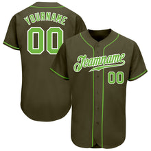 Laden Sie das Bild in den Galerie-Viewer, Custom Olive Neon Green-White Authentic Salute To Service Baseball Jersey
