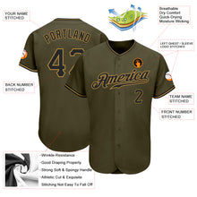 Laden Sie das Bild in den Galerie-Viewer, Custom Olive Black-Old Gold Authentic Salute To Service Baseball Jersey
