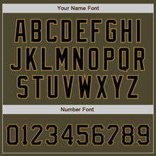 Load image into Gallery viewer, Custom Olive Black-Old Gold Authentic Salute To Service Baseball Jersey
