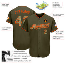 Load image into Gallery viewer, Custom Olive Camo-Orange Authentic Salute To Service Baseball Jersey
