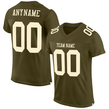Load image into Gallery viewer, Custom Olive Cream Mesh Authentic Salute To Service Football Jersey
