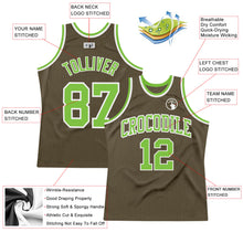 Load image into Gallery viewer, Custom Olive Neon Green-White Authentic Throwback Salute To Service Basketball Jersey
