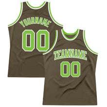Laden Sie das Bild in den Galerie-Viewer, Custom Olive Neon Green-White Authentic Throwback Salute To Service Basketball Jersey
