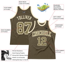 Load image into Gallery viewer, Custom Olive Camo-Cream Authentic Throwback Salute To Service Basketball Jersey
