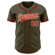 Laden Sie das Bild in den Galerie-Viewer, Custom Olive Red-Cream Authentic Salute To Service Baseball Jersey
