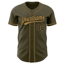 Laden Sie das Bild in den Galerie-Viewer, Custom Olive Black-Old Gold Authentic Salute To Service Baseball Jersey
