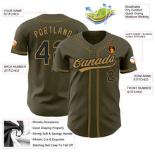 Laden Sie das Bild in den Galerie-Viewer, Custom Olive Black-Old Gold Authentic Salute To Service Baseball Jersey
