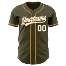 Laden Sie das Bild in den Galerie-Viewer, Custom Olive White-Old Gold Authentic Salute To Service Baseball Jersey
