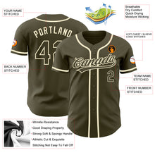 Load image into Gallery viewer, Custom Olive Olive-Cream Authentic Salute To Service Baseball Jersey

