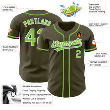 Laden Sie das Bild in den Galerie-Viewer, Custom Olive Neon Green-White Authentic Salute To Service Baseball Jersey
