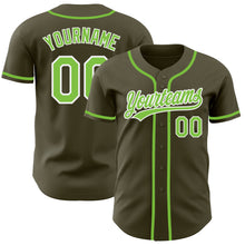 Laden Sie das Bild in den Galerie-Viewer, Custom Olive Neon Green-White Authentic Salute To Service Baseball Jersey
