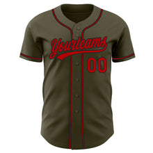 Laden Sie das Bild in den Galerie-Viewer, Custom Olive Red-Black Authentic Salute To Service Baseball Jersey
