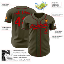 Load image into Gallery viewer, Custom Olive Red-Black Authentic Salute To Service Baseball Jersey
