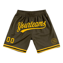 Charger l&#39;image dans la galerie, Custom Olive Gold-Black Authentic Throwback Salute To Service Basketball Shorts

