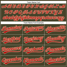 Laden Sie das Bild in den Galerie-Viewer, Custom Olive City Cream Pinstripe Red Authentic Salute To Service Baseball Jersey
