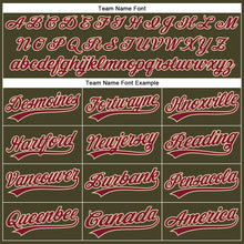Laden Sie das Bild in den Galerie-Viewer, Custom Olive City Cream Pinstripe Crimson Authentic Salute To Service Baseball Jersey

