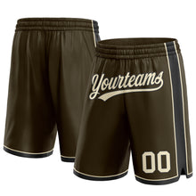 Load image into Gallery viewer, Custom Olive Cream-Black Authentic Salute To Service Basketball Shorts
