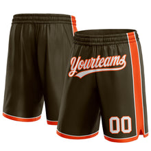 Load image into Gallery viewer, Custom Olive White-Orange Authentic Salute To Service Basketball Shorts
