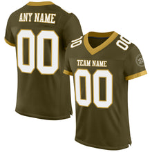 Load image into Gallery viewer, Custom Olive White-Old Gold Mesh Authentic Salute To Service Football Jersey
