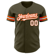 Load image into Gallery viewer, Custom Olive White-Orange Authentic Salute To Service Baseball Jersey
