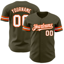 Load image into Gallery viewer, Custom Olive White-Orange Authentic Salute To Service Baseball Jersey
