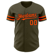 Load image into Gallery viewer, Custom Olive Orange-Black Authentic Salute To Service Baseball Jersey
