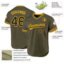 Charger l&#39;image dans la galerie, Custom Olive Black-Gold Authentic Throwback Salute To Service Baseball Jersey
