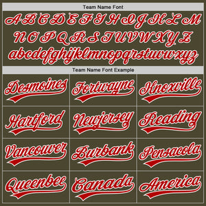 Custom Olive Red-White Authentic Throwback Salute To Service Baseball Jersey