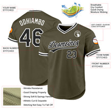 Загрузить изображение в средство просмотра галереи, Custom Olive Black-White Authentic Throwback Salute To Service Baseball Jersey
