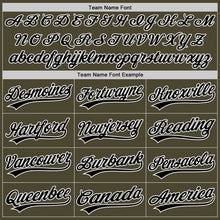 Загрузить изображение в средство просмотра галереи, Custom Olive Black-White Authentic Throwback Salute To Service Baseball Jersey
