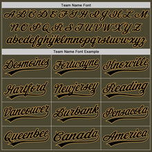 Laden Sie das Bild in den Galerie-Viewer, Custom Olive Black-Old Gold Authentic Throwback Salute To Service Baseball Jersey
