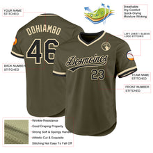 Laden Sie das Bild in den Galerie-Viewer, Custom Olive Black-Cream Authentic Throwback Salute To Service Baseball Jersey
