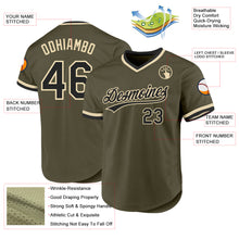 Load image into Gallery viewer, Custom Olive Black-Cream Authentic Throwback Salute To Service Baseball Jersey

