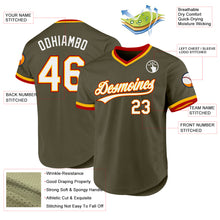 Charger l&#39;image dans la galerie, Custom Olive Gold-Red Authentic Throwback Salute To Service Baseball Jersey
