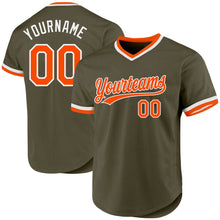 Load image into Gallery viewer, Custom Olive Orange-White Authentic Throwback Salute To Service Baseball Jersey
