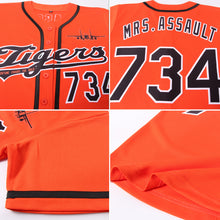 Load image into Gallery viewer, Custom Orange Navy-White Authentic Baseball Jersey

