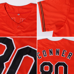 Custom Orange Orange-Black Authentic Baseball Jersey