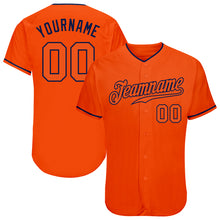 Load image into Gallery viewer, Custom Orange Orange-Navy Authentic Baseball Jersey
