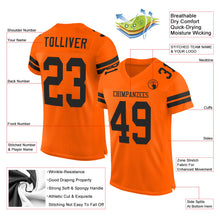 Load image into Gallery viewer, Custom Orange Black Mesh Authentic Football Jersey
