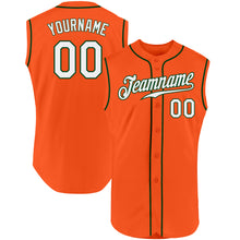 Загрузить изображение в средство просмотра галереи, Custom Orange White-Green Authentic Sleeveless Baseball Jersey
