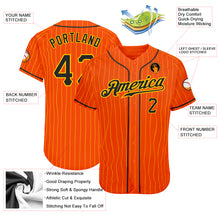 Load image into Gallery viewer, Custom Orange Gold Pinstripe Black-Gold Authentic Baseball Jersey
