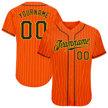 Laden Sie das Bild in den Galerie-Viewer, Custom Orange Gold Pinstripe Black-Gold Authentic Baseball Jersey
