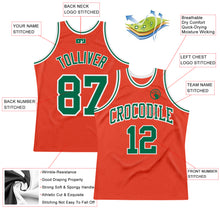 Load image into Gallery viewer, Custom Orange Kelly Green-White Authentic Throwback Basketball Jersey
