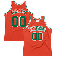Load image into Gallery viewer, Custom Orange Kelly Green-White Authentic Throwback Basketball Jersey
